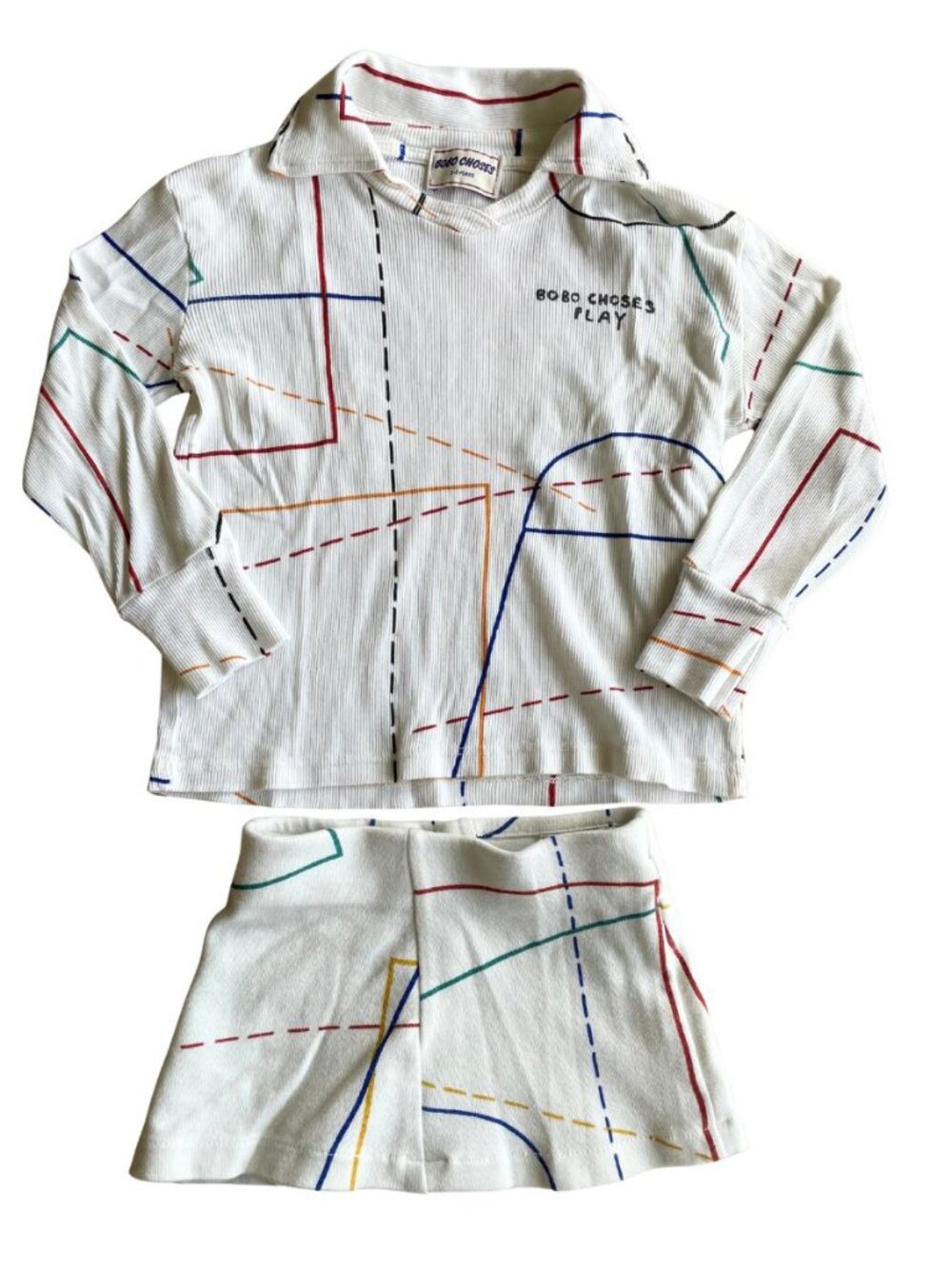 Bobo Chooses Play Organic Cotton Shirt & Skirt Outfit - Size 2-3 Years